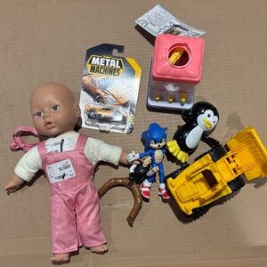 Kids Toy Set with Pink Doll and Yellow Truck